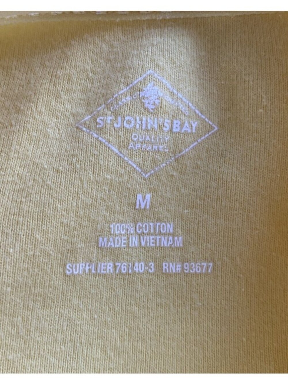St Johns Bay Women's Medium Yellow Cotton Casual Short Sleeve Top Tee - Picture 4 of 5